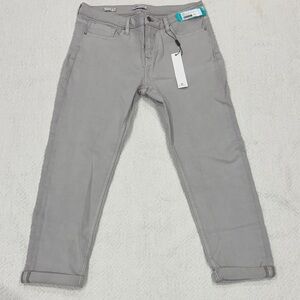 NWT Vigoss Elaine Super High Rise Girlfriend Women’s Off-White Gray Jeans Sz 31